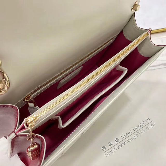 Bvlgari女包 寶格麗雙層新品撞色 Serpenti Forever肩包 大號小牛皮鏈條女包  fyd1551